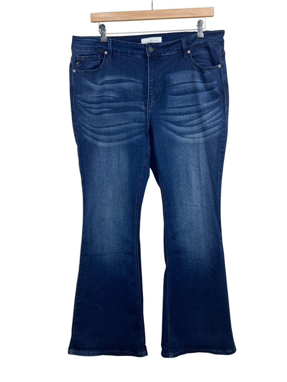 Kancan Mid Rise Flare Dark Wash Jeans Womens 3X